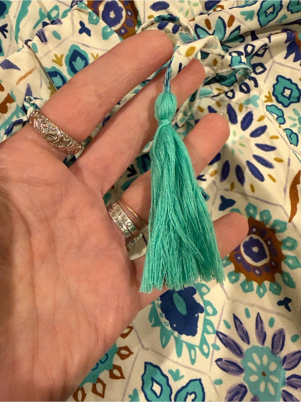 SHEIN Turquoise Floral Tiered Maxi Skirt - Picture 4 of 5
